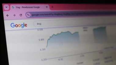 Medan Endonezya, 31 Mart 2025 - Google arama web sayfasında IHSG Endonezya hisse senedi endeksi gösteriliyor. Google arama motoru bilgisayar ekranında görüntülendi