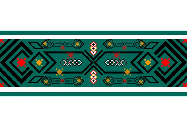 部族の民族織物パターンの概念は アパレル ハイテク カーペット バティック ファブリック ベクトルイラストに使用されています 刺繍スタイル — ストックベクタ
