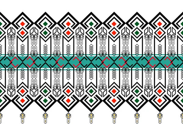 Поняття Етнічних Тканин Візерунок Племені Використовується Одягу Фону Високих Технологій — стоковий вектор