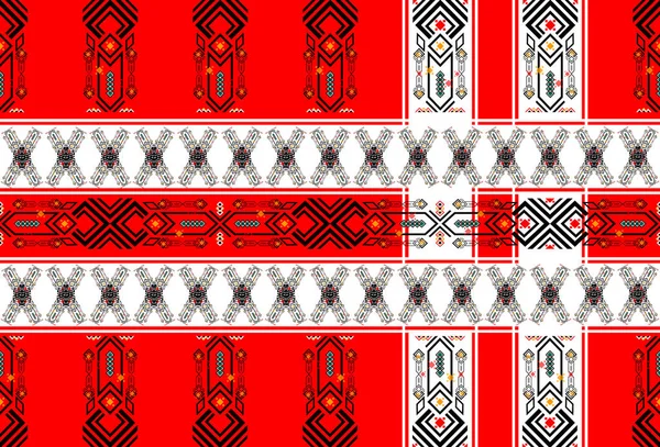 Поняття Етнічних Тканин Візерунок Племені Використовується Одягу Фону Високих Технологій — стоковий вектор