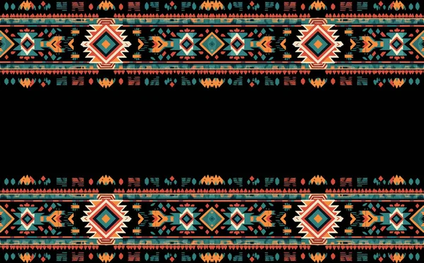 民族抽象的なイカットパターン 民俗刺繍 メキシコスタイルのシームレスなパターン カーペット ラッピング ファブリック カバー テキスタイルのためのデザイン — ストックベクタ