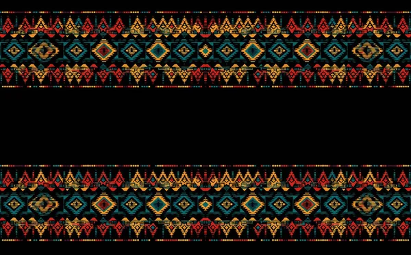 Etnický Abstraktní Ikat Vzor Bezešvé Vzory Kmenovém Lidovém Výšivkovém Mexickém — Stockový vektor