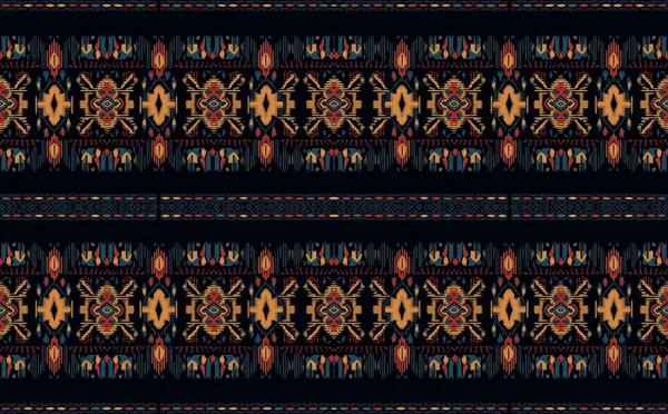 Etnische Abstracte Ikat Patroon Naadloos Patroon Tribale Folk Borduurwerk Mexicaanse — Stockvector