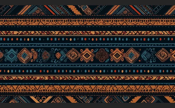Patrón Étnico Abstracto Ikat Patrón Sin Costuras Tribal Bordado Popular — Archivo Imágenes Vectoriales