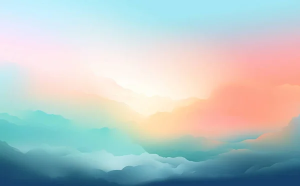 Beau Ciel Avec Nuages Soleil — Image vectorielle
