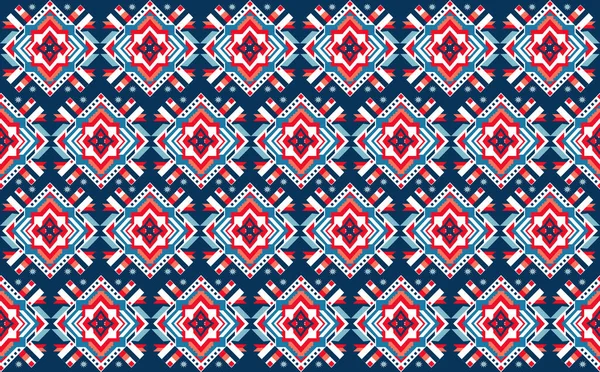 Geometric Ethnic Oriental Ikat Seamless Pattern Traditional Design Background Carpet — Stock Vector