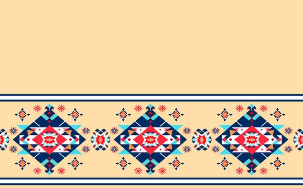 Геометрический Этнический Восточный Икат Бесшовный Узор Традиционный Дизайн Фона Ковра — стоковый вектор