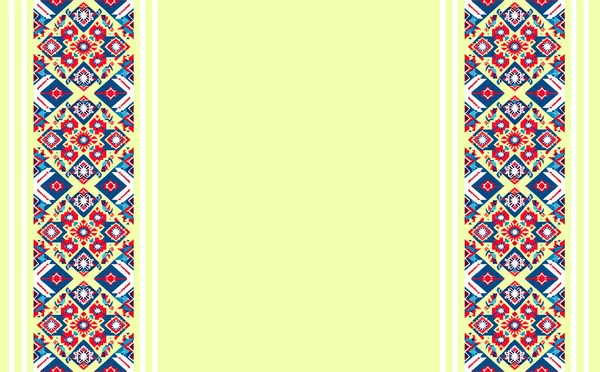 几何东方Ikat无缝图案传统设计的背景 矢量插图 绣花风格 — 图库矢量图片