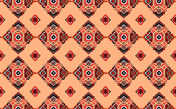 Геометричний Етнічний Східний Сидіння Безшовний Традиційний Візерунок Дизайн Фону Килима — стоковий вектор