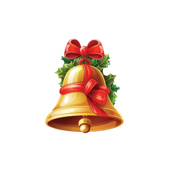 Christmas Bell White Background — Stock Vector