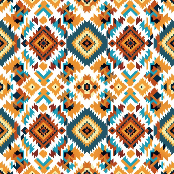 Ethnic Abstract Ikat Pattern Seamless Pattern Tribal Folk Embroidery Mexican — Stock Vector