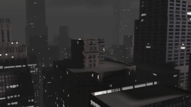 Stadt New York Ansicht Nacht Städtische Gebäude Architektur Straße Verkehr — Stockvideo