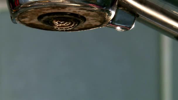 Водяная Жидкость Брызги Потока Фоне Закрытия Промышленных Сточных Вод — стоковое видео