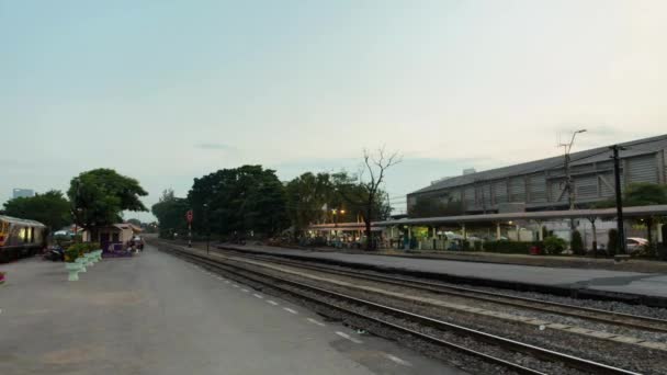 Krajobraz Dworzec Kolejowy Nocy Południu Podróży Transportu Materiałów Koncepcyjnych — Wideo stockowe