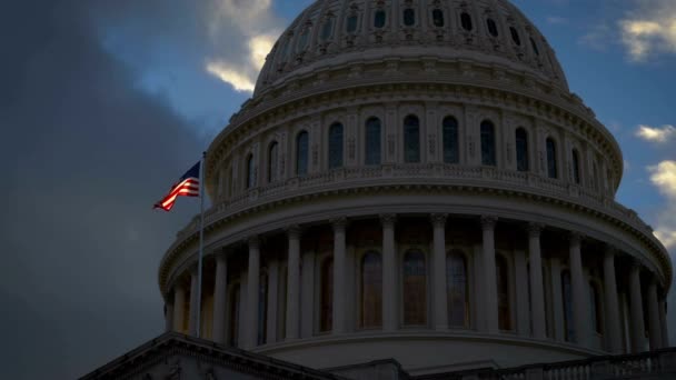 United States Capitol Byggnaden Washington Morgonen Hem Till Usa Kongress — Stockvideo