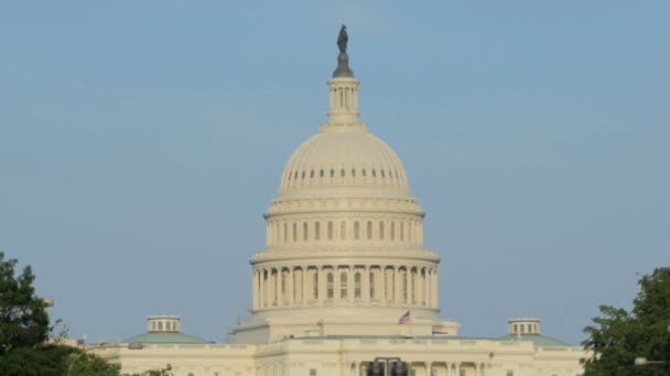 Крупным Планом Американского Правительства Здание Сша Капитолий Единый Национальный Символ — стоковое видео