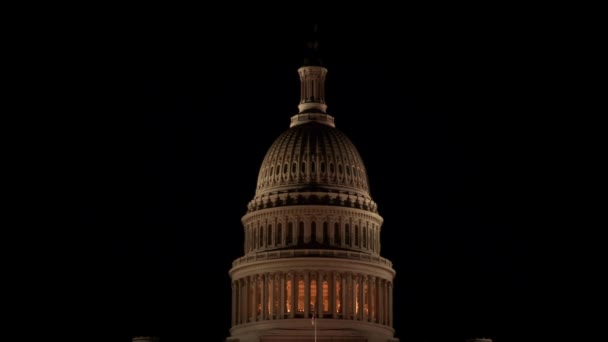 Kapitol Der Vereinigten Staaten Und Das Senatsgebäude Nachthimmel Abenddämmerung Und — Stockvideo