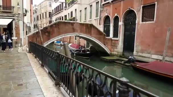 Vackra Venetianska Populära Resmål Metropolitan City Venice Italien Gamla Stan — Stockvideo