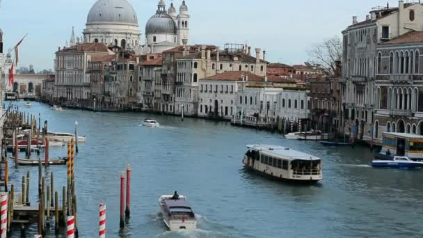 Venedik Kanalı Venedik Doğa Vatandaşlar Turistler Manzaralı Seyahat Eden Mimari — Stok video