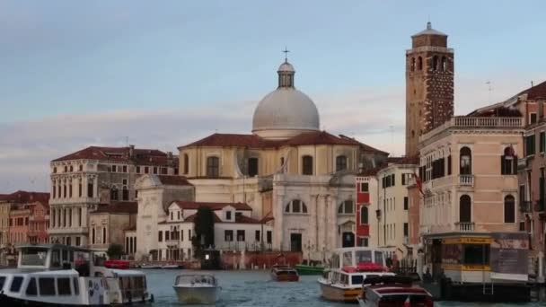 Venecia Casas Históricas Sobre Gran Canal Italia Destino Viaje Icónicos — Vídeo de stock