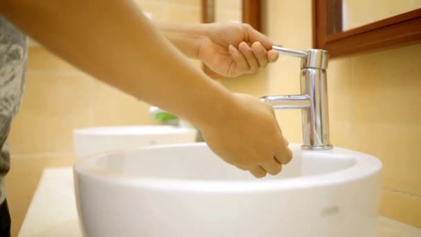 Mycie Rąk Zapobiega Rozprzestrzenianiu Się Wirusa Covid Korony Grypy Poprzez — Wideo stockowe