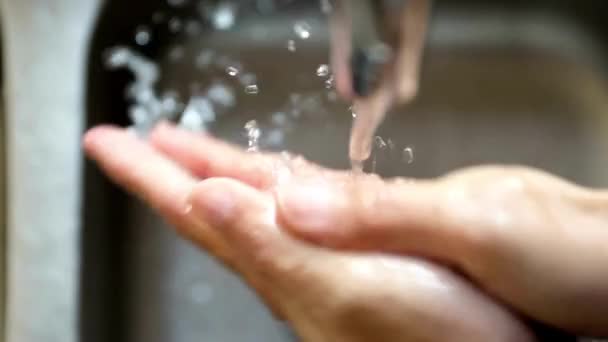 Tvätta Händerna Efter Att Gjort Aktiviteter Rådgivning Världshälsoorganisationen Koncept Sanitet — Stockvideo
