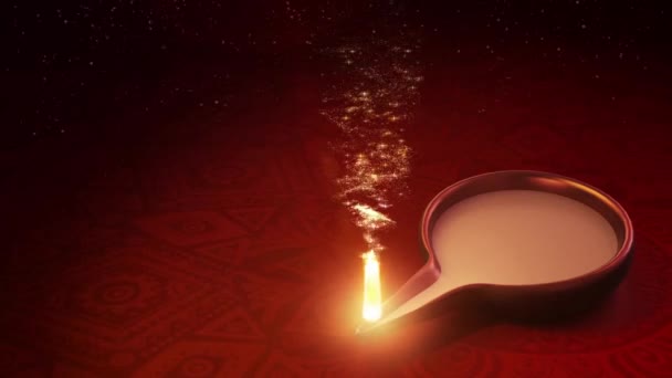Diwali Vakantie Animatie Azië Achtergrond Gloeien Festival Lichten Achtergrond Kopieerruimte — Stockvideo