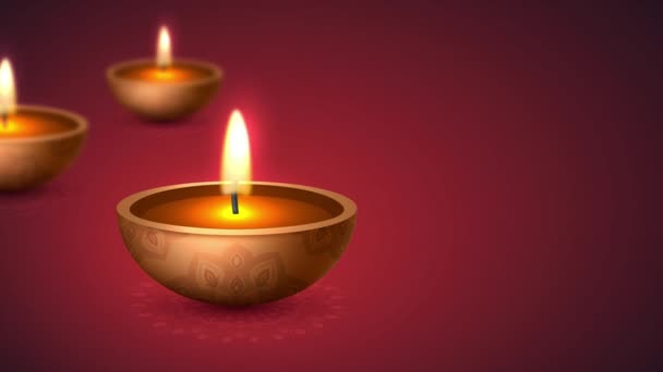 Loop Traditionell Diwali Festival Bakgrund Deepavali Traditionell Ljusfestival Pooja Hindu — Stockvideo