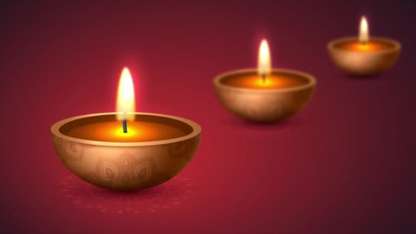 Índia Diwali Celebração Cultura Indiana Luz Hindu Fundo Tradicional Chama — Vídeo de Stock