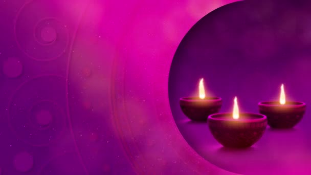 Diwali Indian Background Templo Festival Religioso Animación Lámpara Aceite Happy — Vídeos de Stock