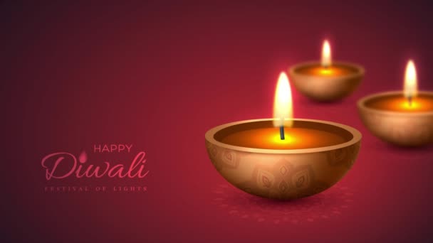 Indien Diwali Festkultur Indisches Licht Hinduistischer Hintergrund Traditionelle Flamme — Stockvideo