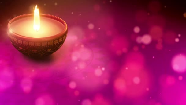 India Diwali Firande Kultur Indian Ljus Hindu Bakgrund Traditionell Låga — Stockvideo