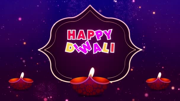 Diwali Uroczystość Tło Animacja Hinduski Festiwal Diwali Deepavali Lub Dipawali — Wideo stockowe
