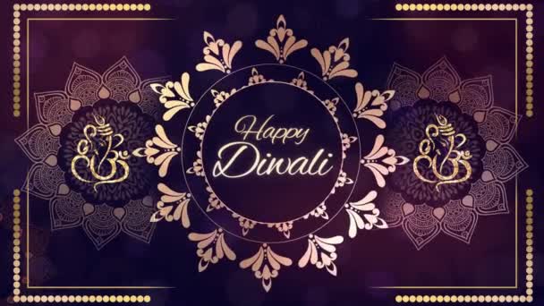 Celebración Diwali Animación Fondo Festival Hindú Diwali Deepavali Dipawali Luces — Vídeo de stock