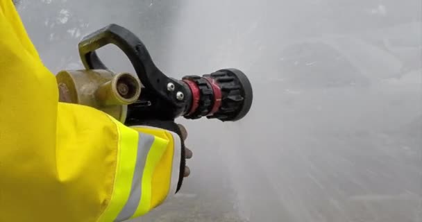 Nödsituation Manlig Räddnings Röd Soldat Brandmanssäkerhet Katastrof Olycka Och Offentliga — Stockvideo