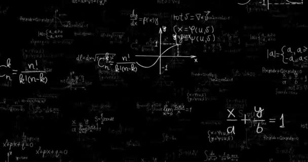 Μαθηματικός Τύπος Κινουμένων Σχεδίων Πετώντας Μέσω Μαθηματικής Εξίσωσης Εκπαιδευτικό Βίντεο — Αρχείο Βίντεο