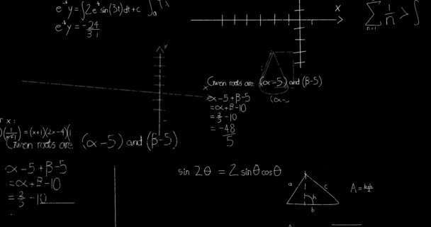 Математическая Формула Анимации Летающие Через Математическое Уравнение Документальный Фильм — стоковое видео