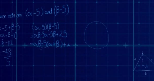 Formula Animazione Matematica Volare Attraverso Equazione Matematica Video Documentario Educativo — Video Stock