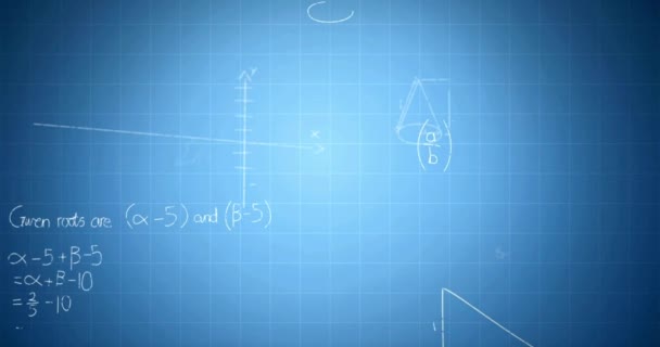 Matematika Animációs Formula Repülés Matek Egyenlet Oktatási Videó Dokumentumfilm — Stock videók