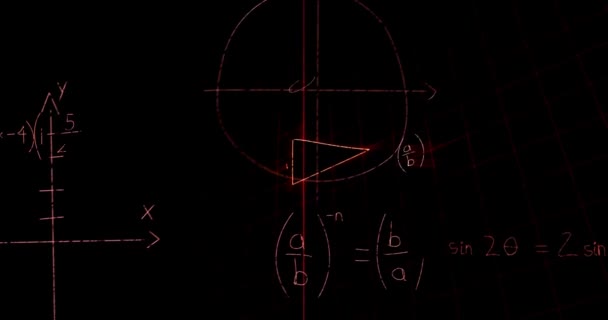 数学アニメーション式は数学方程式を通して飛行する 教育ビデオドキュメンタリー — ストック動画