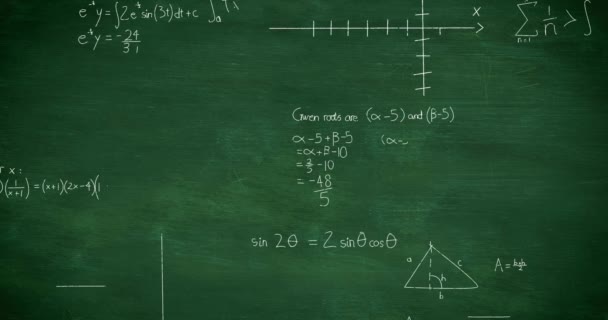Matematika Animációs Formula Repülés Matek Egyenlet Oktatási Videó Dokumentumfilm — Stock videók