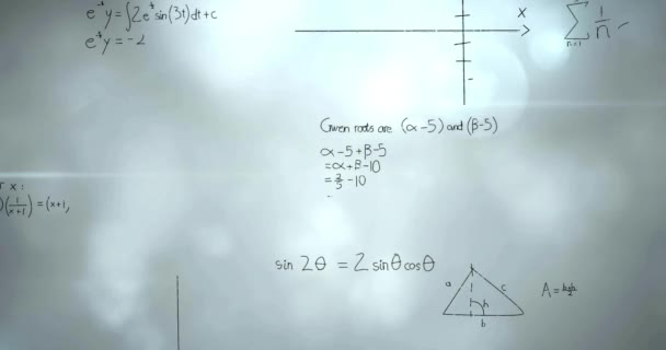 Matematika Animace Vzorec Létání Přes Matematické Rovnice Vzdělávací Video Dokument — Stock video