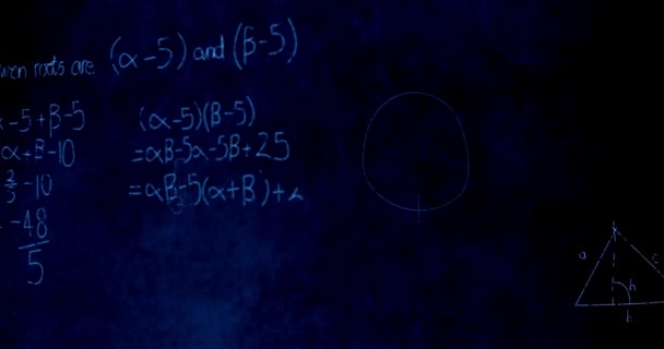 コンセプトスクールシンボルサインイラストレーション教育背景ワード数学 — ストック動画