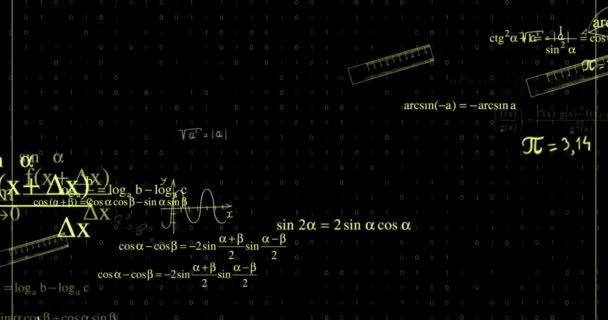 Matemáticas Texto Incluye Tema Estudio Geometría Cantidad Backaground — Vídeos de Stock