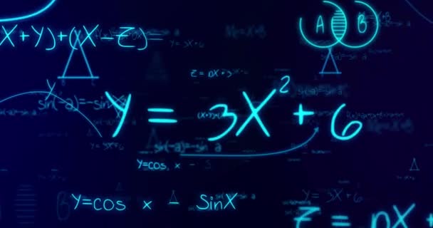Математический Текст Включает Себя Тему Изучения Голубой Геометрии Количества Backaground — стоковое видео