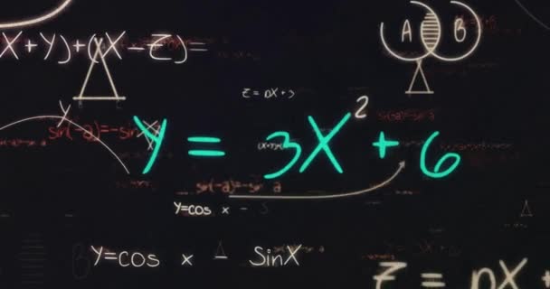 Основна Математика Алгебри Геометрії Фонового Документального — стокове відео