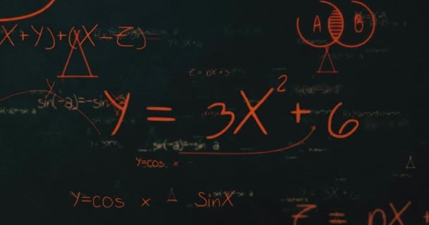 Основная Математика Алгебры Геометрии Красный Фон Документальный — стоковое видео