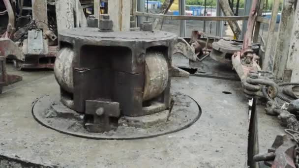 Machine Forage Pétrolier Pompage Des Huiles Brutes Matériel Pétrolier Close — Video
