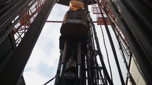 Proces Vrtání Těžby Ropy Přírody Čerpání Ropných Surových Olejů — Stock video