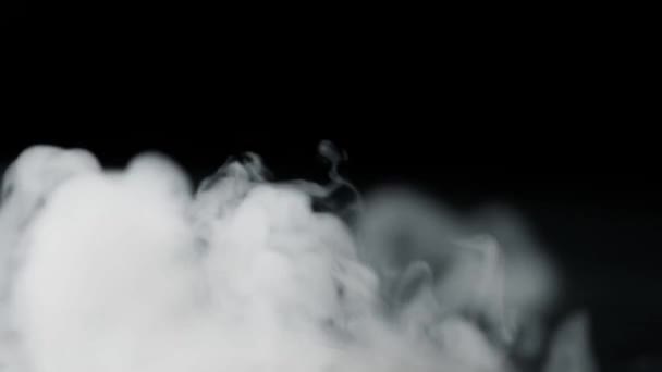 Black Smoke Background White Isolated Abstract Light Flame Closeup Texture — Stock Video
